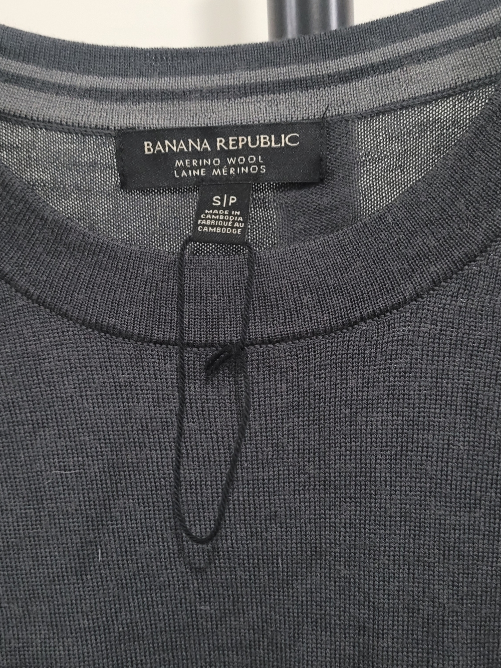 Banana Republic Men's Merino Crewneck Sweater - Dark Charcoal